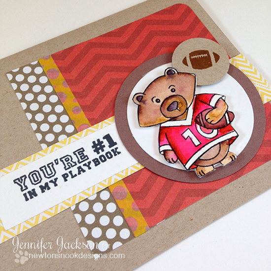 Football card by Jennifer Jackson | Touchdown Tails stamp set by Newton's Nook Designs #football #gobadgers