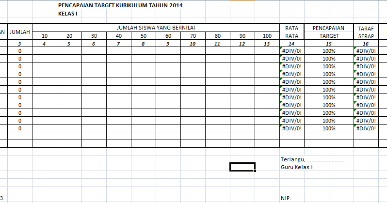 Format Pencapaian Target Kurikulum Dan Daya Serap Dalam Bentuk Aplikasi Excel Info Pendidikan Terbaru
