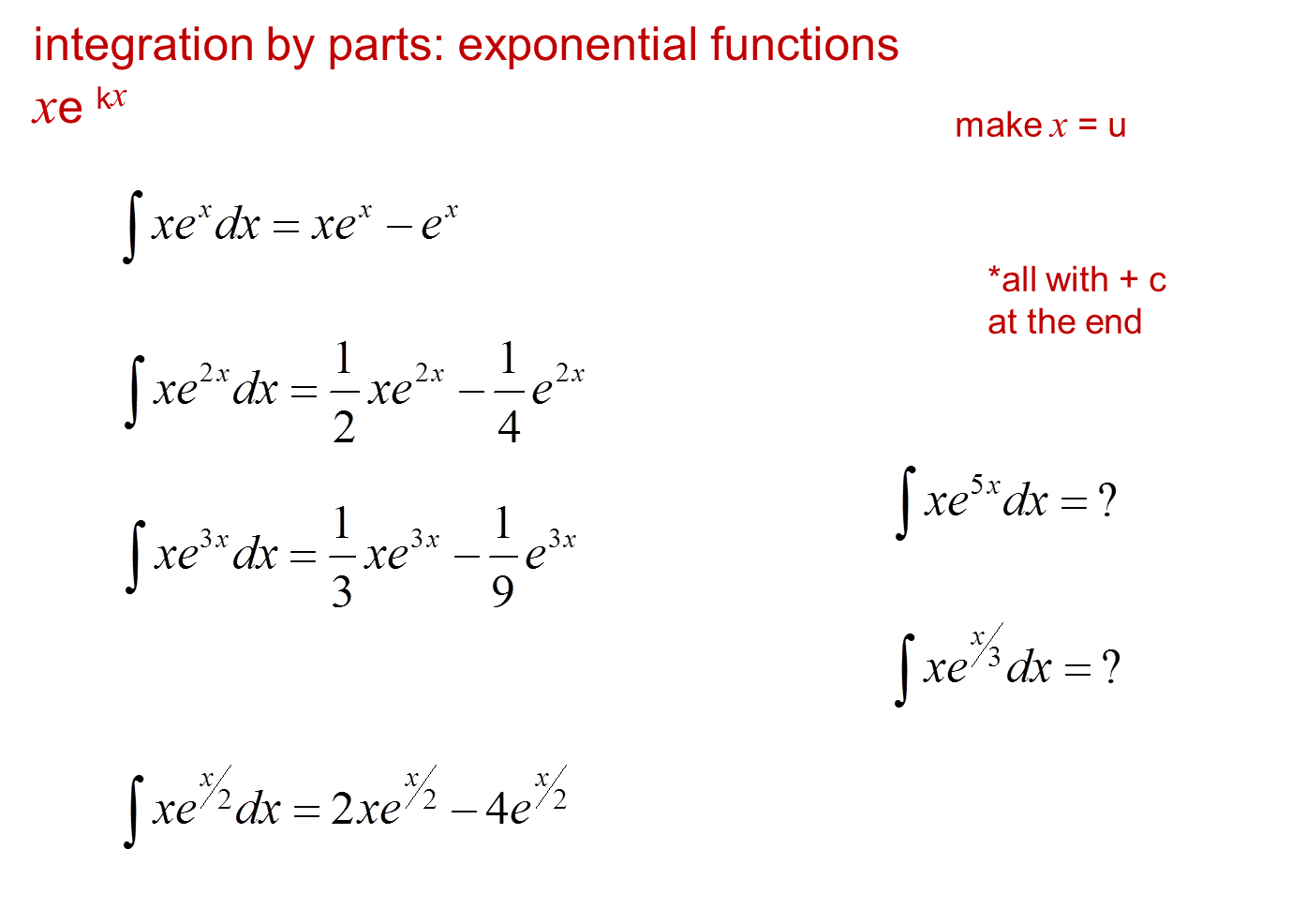 core pure 3 notes: integration by parts: examples