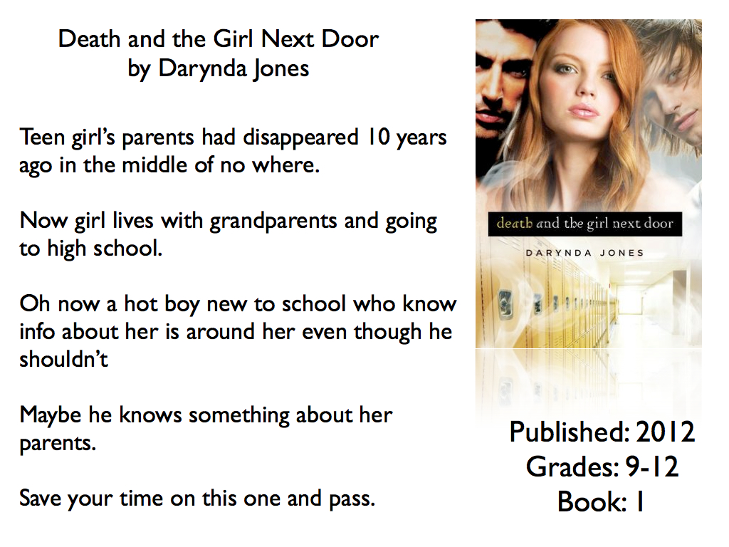 Young Adult Reading Machine Death And The Girl Next Door By