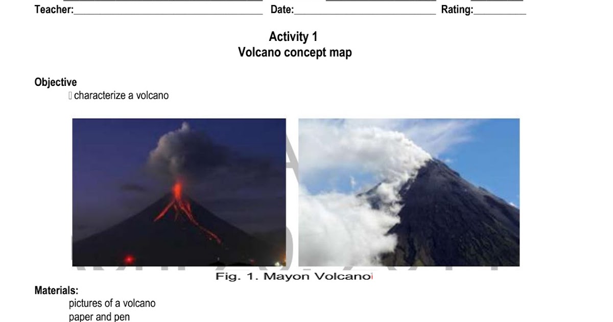 Science Concepts and Questions (K to 12): Volcanoes Activities