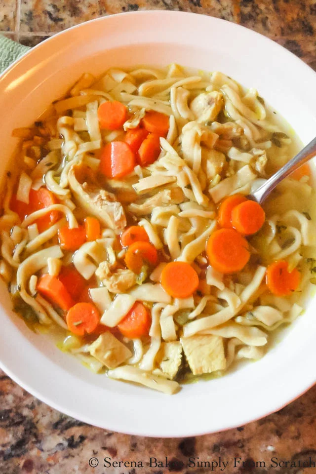 Homemade Chicken Noodle Soup from Serena Bakes Simply From Scratch.