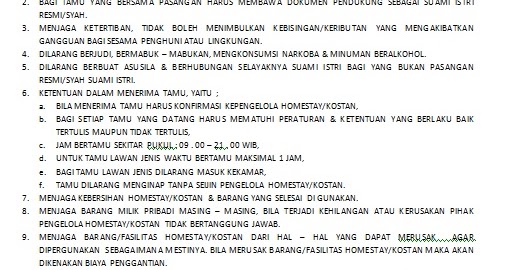 MY HOMESTAY PERATURAN