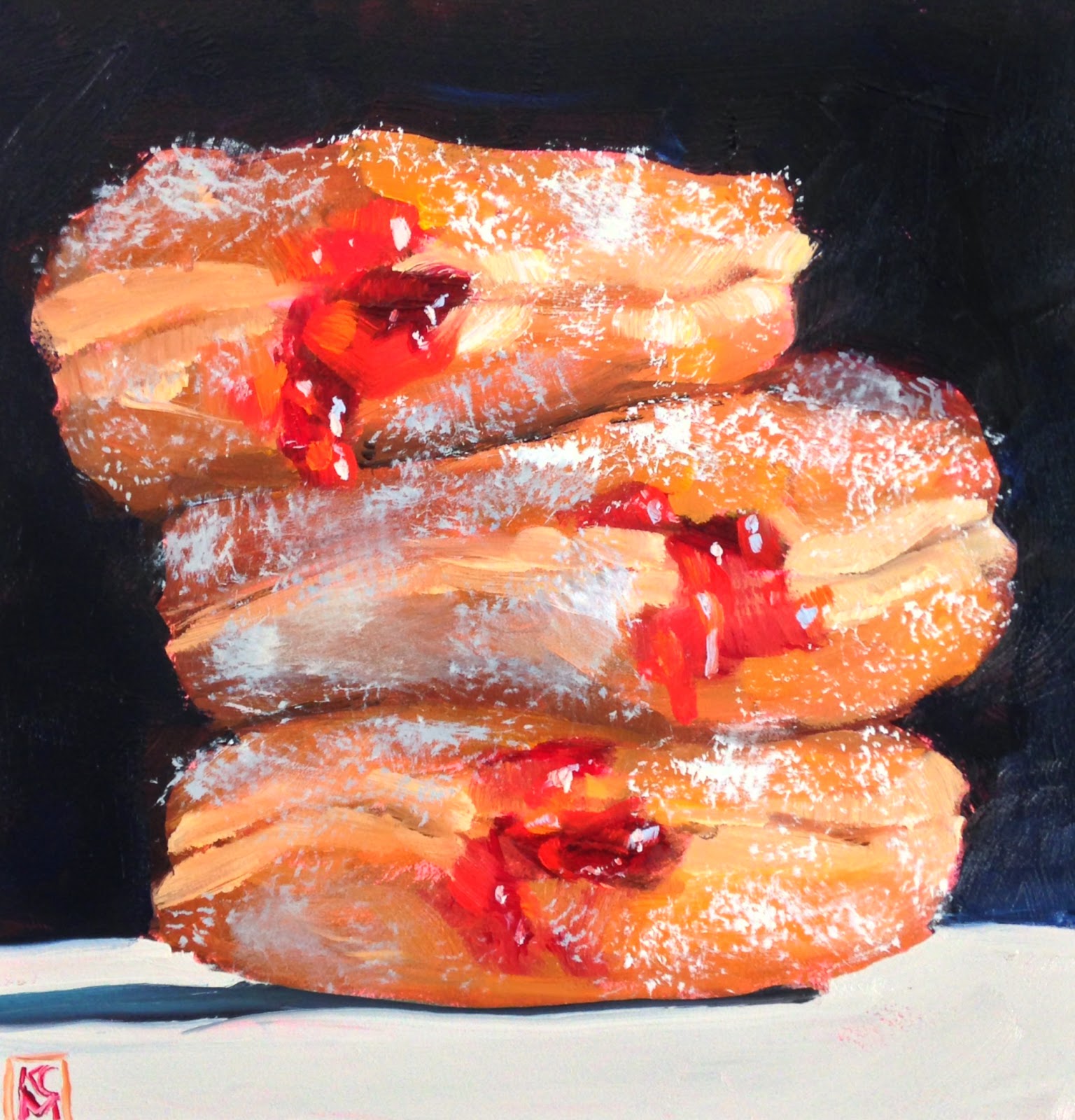 Kelley MacDonald's Paintings Dusted! 6x6 Inch Oil Painting of Jelly