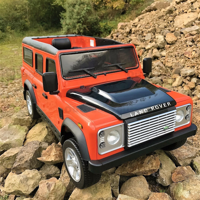 Landrover Defender Licensed Land Rover Defender Ride on 12v Kids Car With Remote Orange £244.95 Landrover Defender Licensed Land Rover Defender Ride on 12v Kids Car With Remote Orange £244.95