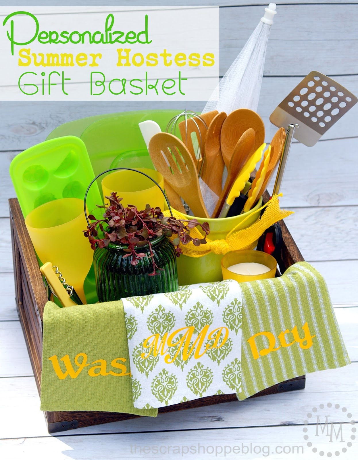 Personalized Summer Hostess Gift Basket - The Scrap Shoppe