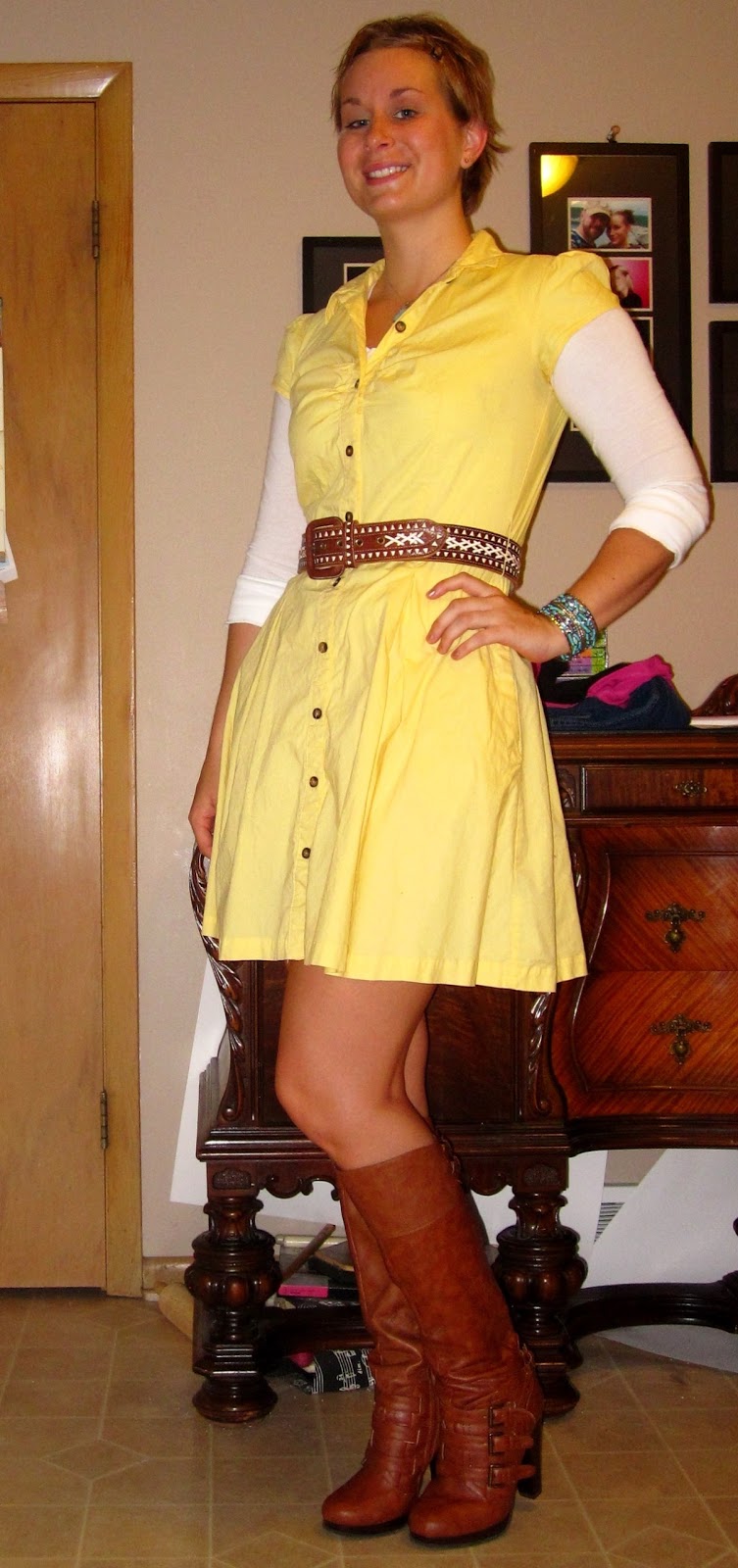 LowBudget Fashionista Return of the Yellow Shirt Dress!