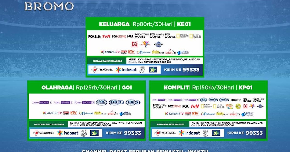 BROSUR KVISION BROMO (C BAND) DAN CARTENZ (KU BAND) EDISI