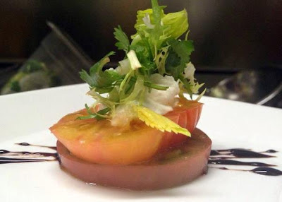 Heirloom Tomato Salad with House-Made Ricotta at Serrano Restaurant