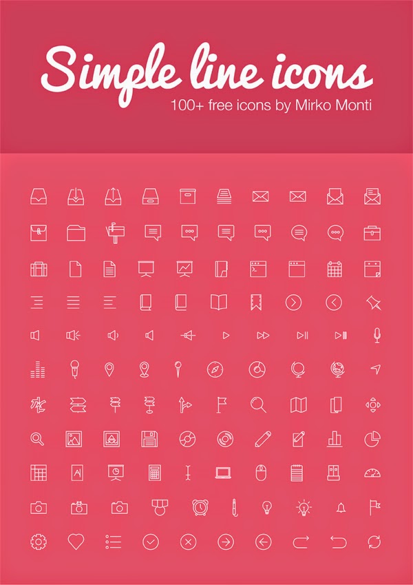 Simple Line Icons – 100+ free icons (Ai, Eps, Svg, Psd) by Mirko Monti