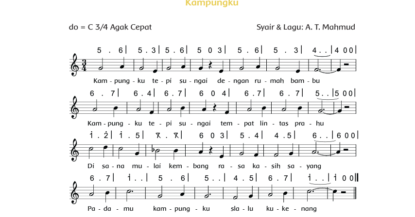 Syair Dan Lagu Kampungku Karya At Mahmud