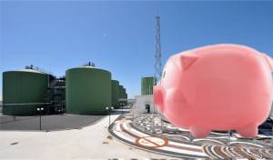 Giant pig waste biogas plant - artist impression