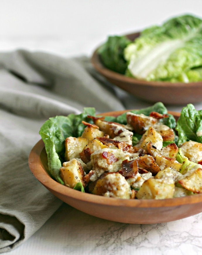 Roasted Potato and Bacon Caesar Salad