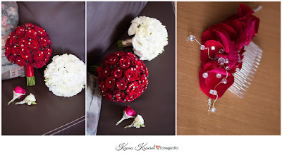 bukiet ślubny z róż