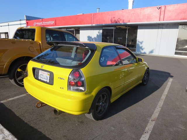 Color change to bright yellow on Honda Civic by Almost Everything Auto Body