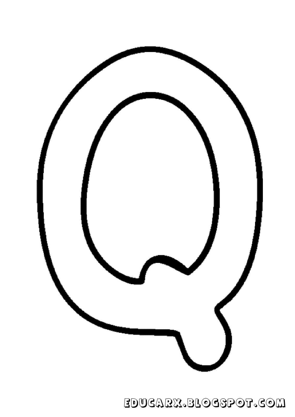 Molde da letra maiúscula Q