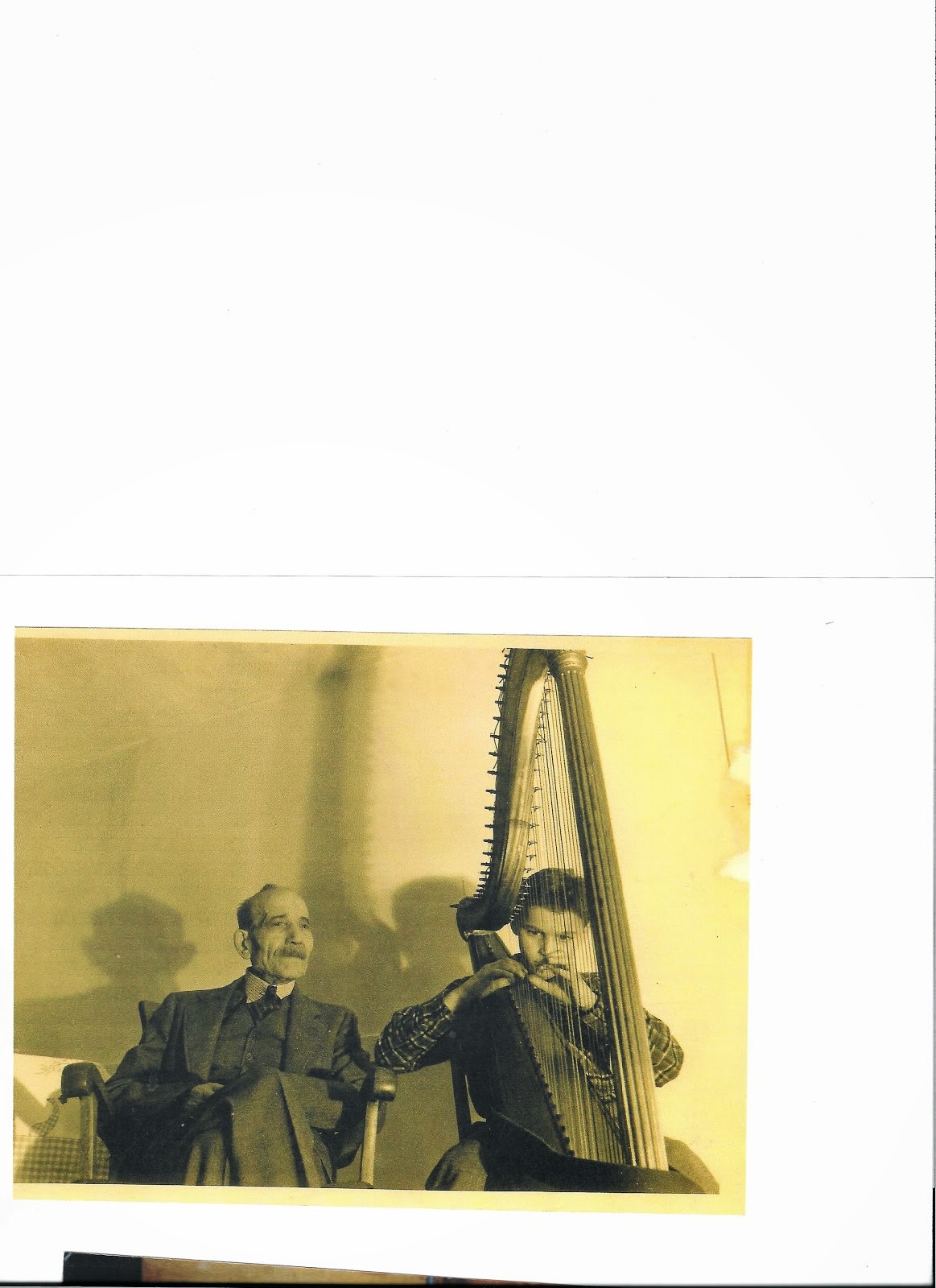 Great Grandfather with father, teaching Harp