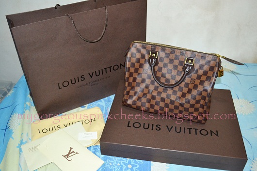 My Louis Vuitton Speedy 30 in Damier Ebene + Bag Accessories - My Gorgeous Pink Cheeks