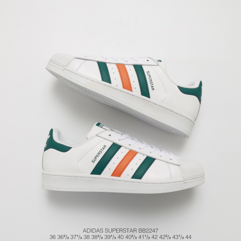 Adidas Superstar White Green Orange, Adidas Superstar Green Orange