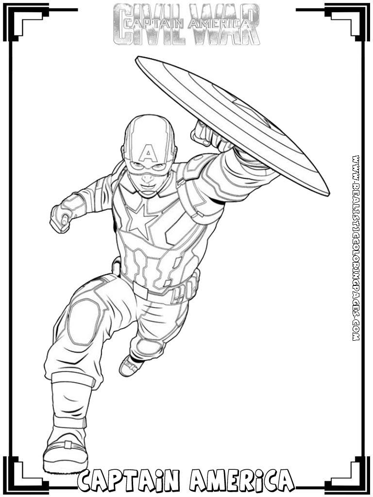 Marvel Captain America Civil War Coloring Page Coloring Pages