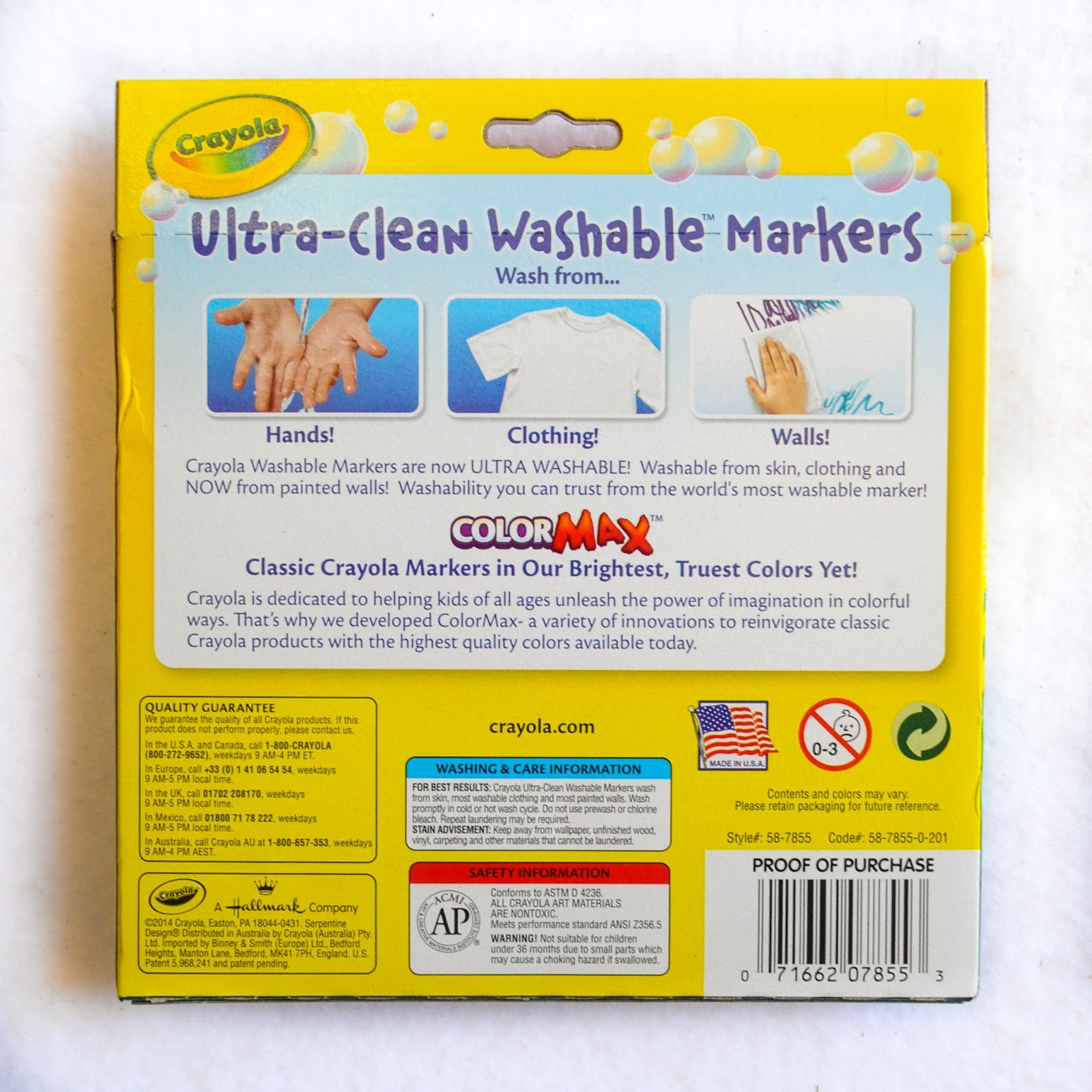 Crayola UltraClean Washable Markers Color MAX What's Inside the Box