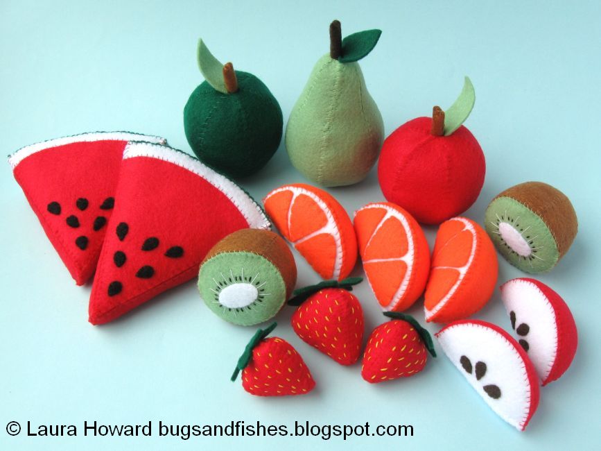 Bugs and Fishes by Lupin 5 Free Felt Fruit Sewing Tutorials