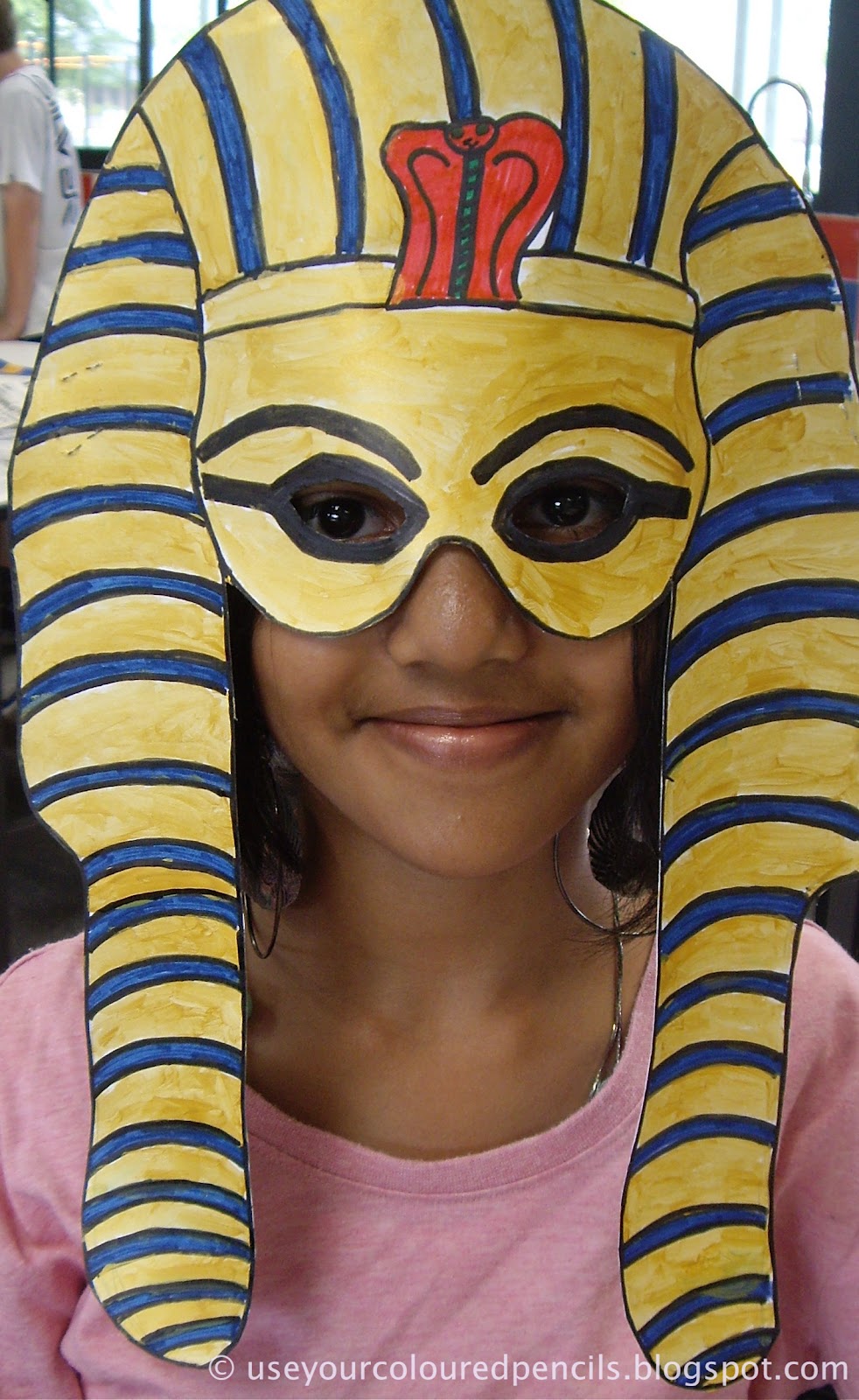 Use Your Coloured Pencils Tutankhamun Masks