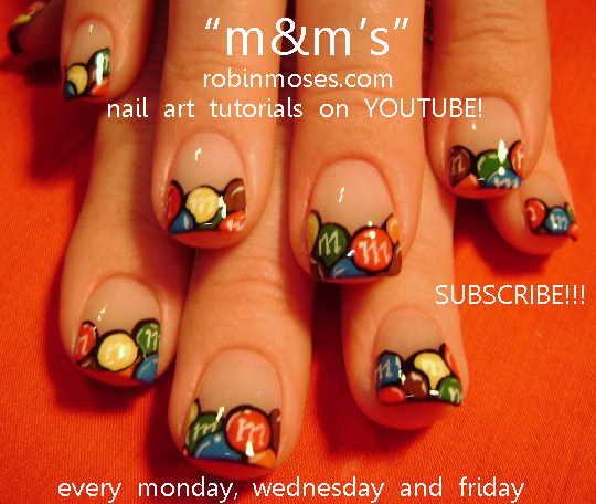 M&M nails, retro skulls pink and black rose nail art, summer camp out nails, designs up for