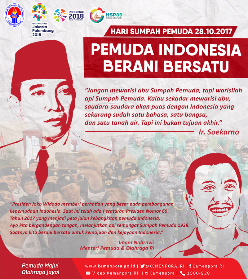 Peringati Sumpah Pemuda Ke 89 Menpora Lakukan Pembacaan Ikrar Sumpah Pemuda Dan Dialog Pemuda Dari 9 Titik Yang Berbeda Di Dalam Dan Luar Negeri Media Center Pemerintah Daerah Kabupaten Banjar