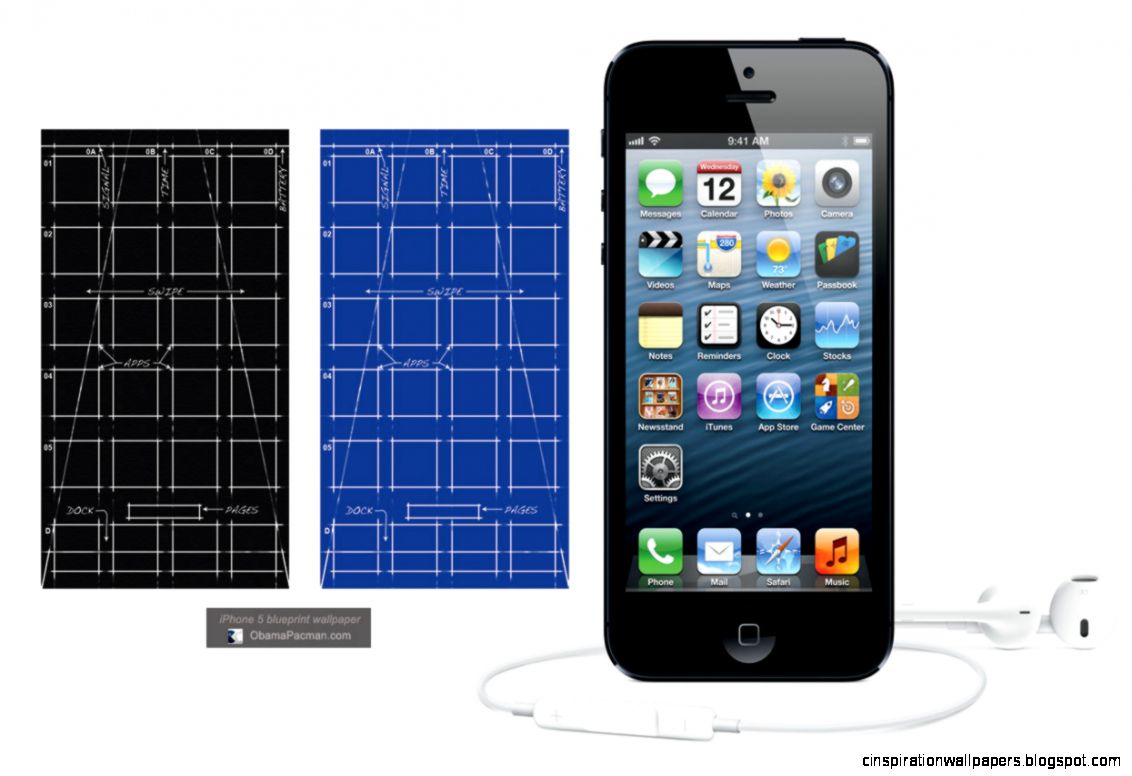 iPhone 5 Blueprint Wallpaper download  Obama Pacman