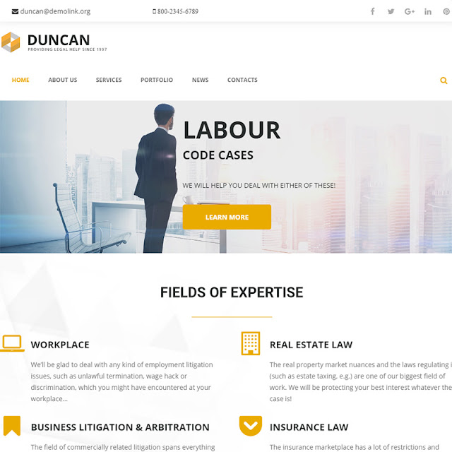 Duncan - Lawyer Company Responsive WordPress Theme