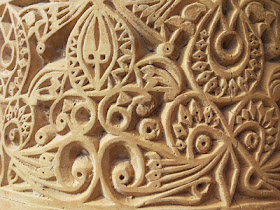 Detail of exquisite fretwork at the Uzgen complex