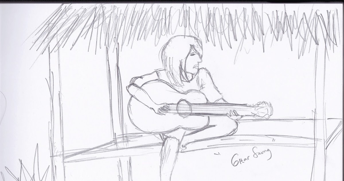 Kumpulan Mewarnai Gambar Sketsa Orang Main Gitar Desain Kumpulan Mewarnai Gambar Sketsa Orang Main Gitar Desain