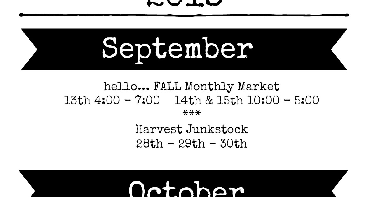 The Whistle Stop calendar