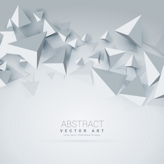 White background with 3d polygons Free Vector