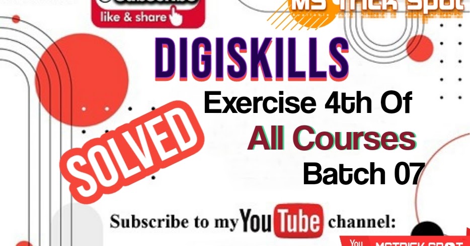 Download DigiSkills 4th Solved Exercises of All Courses Batch-07 ...