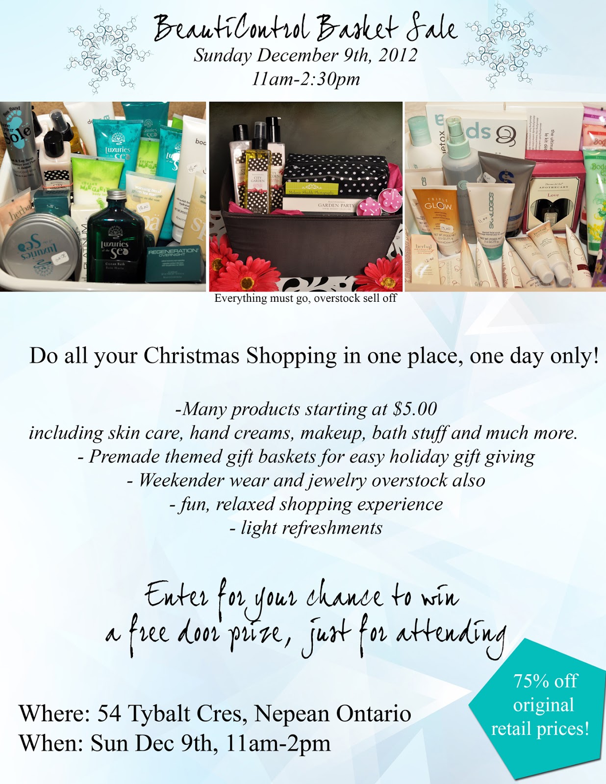 Melanie Shields Photography Blog Ottawa BeautiControl Holiday Basket Sale
