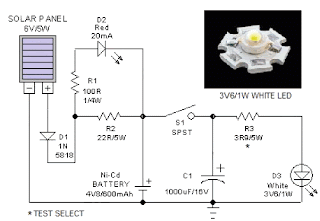 world technical: portable solar lantern circuit uses 6 volt/5 watt