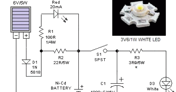 world technical: portable solar lantern circuit uses 6 volt/5 watt