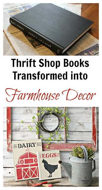 Upcyled & Stenciled  Farmhouse Style Thrift Shop Books