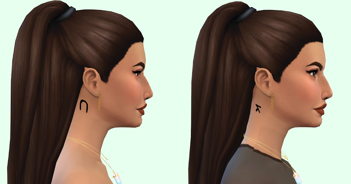 Initials Neck Tattoo Simlish Version Izzy Sims