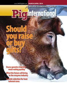 Pig International. Nutrition and health for profitable pig production 2014-02 - March & April 2014 | ISSN 0191-8834 | TRUE PDF | Bimestrale | Professionisti | Distribuzione | Tecnologia | Mangimi | Suini
Pig International  is distributed in 144 countries worldwide to qualified pig industry professionals. Each issue covers nutrition, animal health issues, feed procurement and how producers can be profitable in the world pork market.