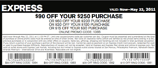 Product Deals & Reviews: Express - $15 to $90 OFF Printable Coupons!!