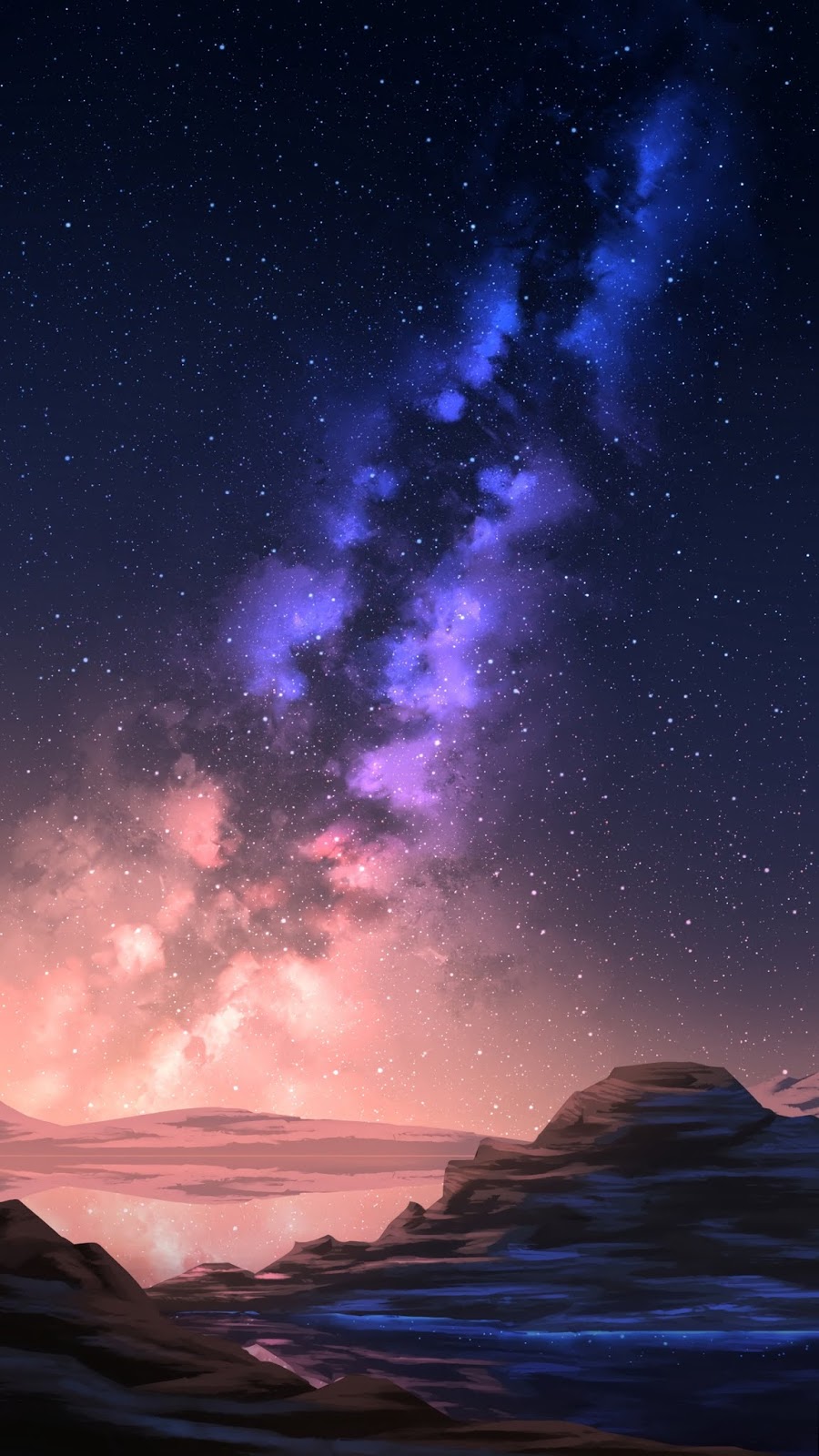 Starry mountain night