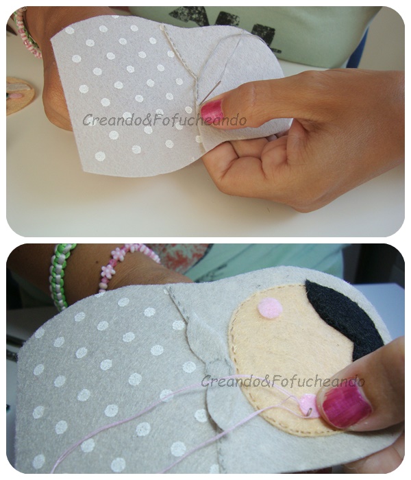 cosiendo-matrioska-gris-bolsa-con-matrioskas-de-fieltro-colaboración-con-creavea