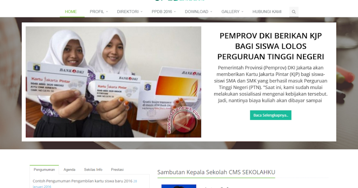 Tema CMS Sekolahku Mokotabi dengan Desain Responsive