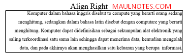 Mengenal Fungsi Align Left,Center,Right, & Justify - Maulnotes.com