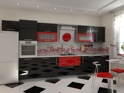 red and black kitchen cabinets design ideas