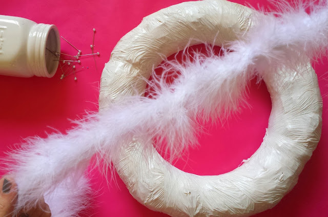 Tied Ribbon: Feather Christmas Wreath