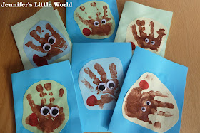 Jennifer's Little World blog - Parenting, craft and travel: Reindeer handprint Christmas cards